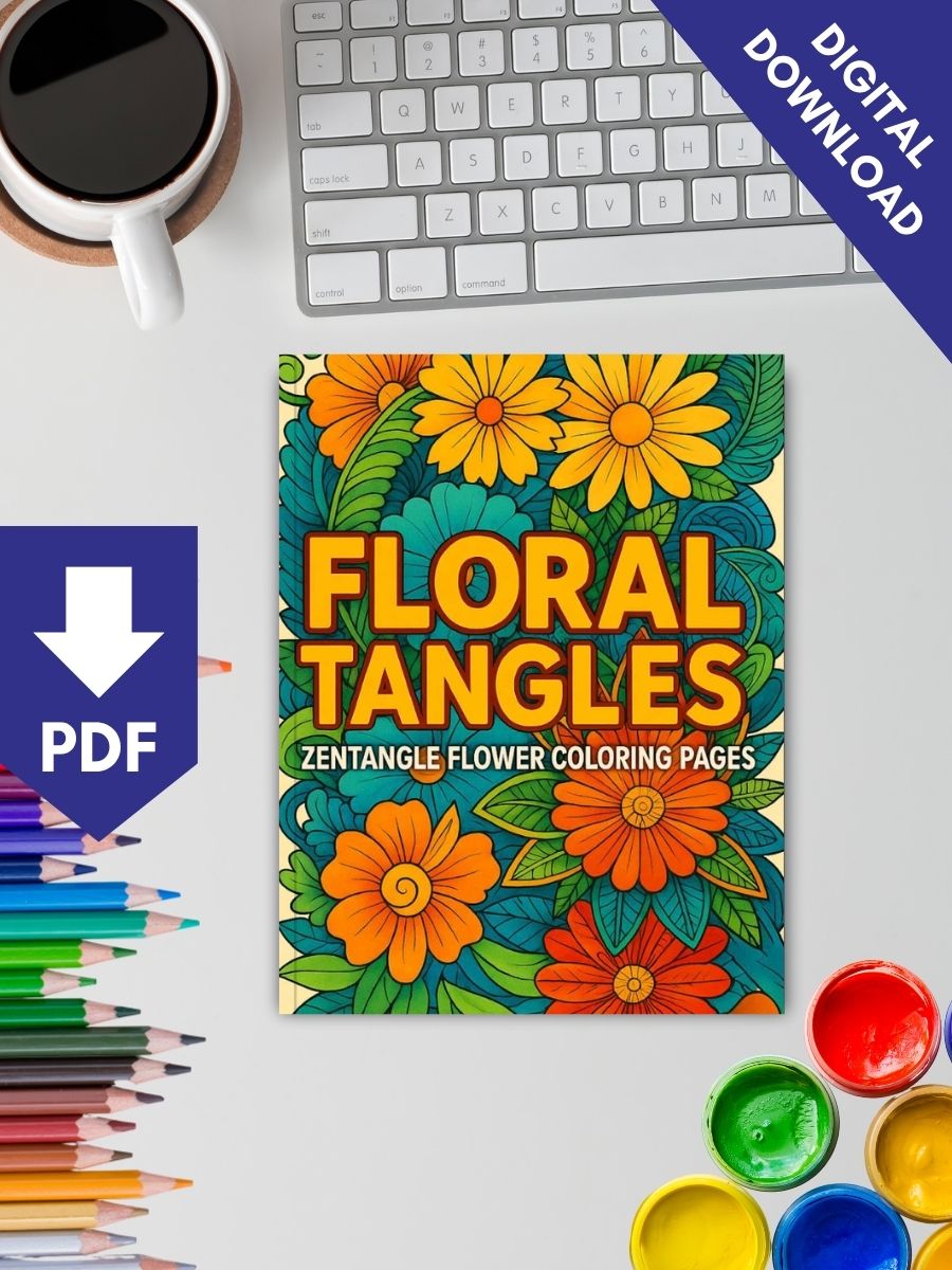 Floral Tangles – 50 Zentangle Flower Pages - Image 2