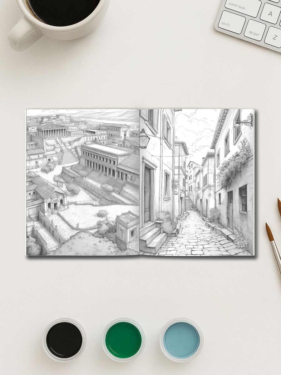 Built to Inspire – 1100+ Architectural Coloring Page Mega Bundle - Image 3