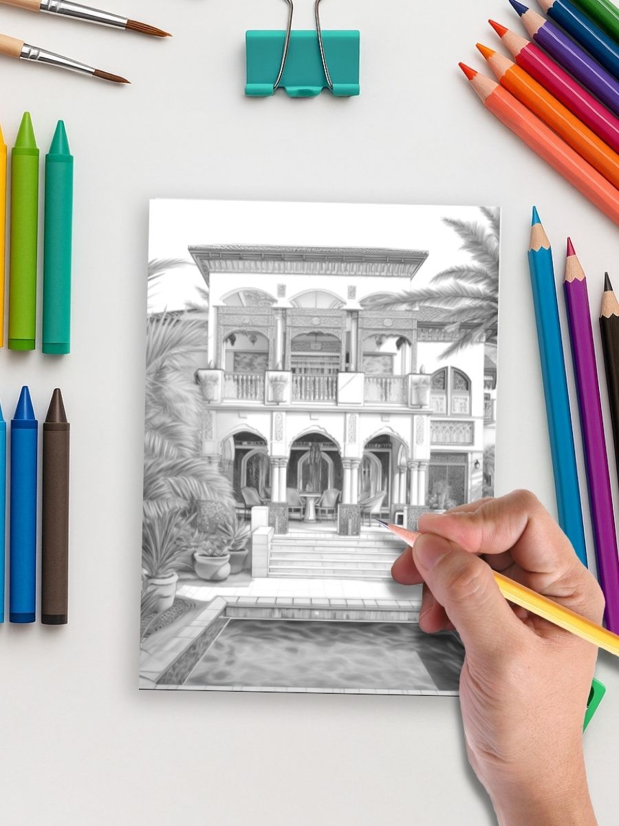 Built to Inspire – 1100+ Architectural Coloring Page Mega Bundle - Image 5